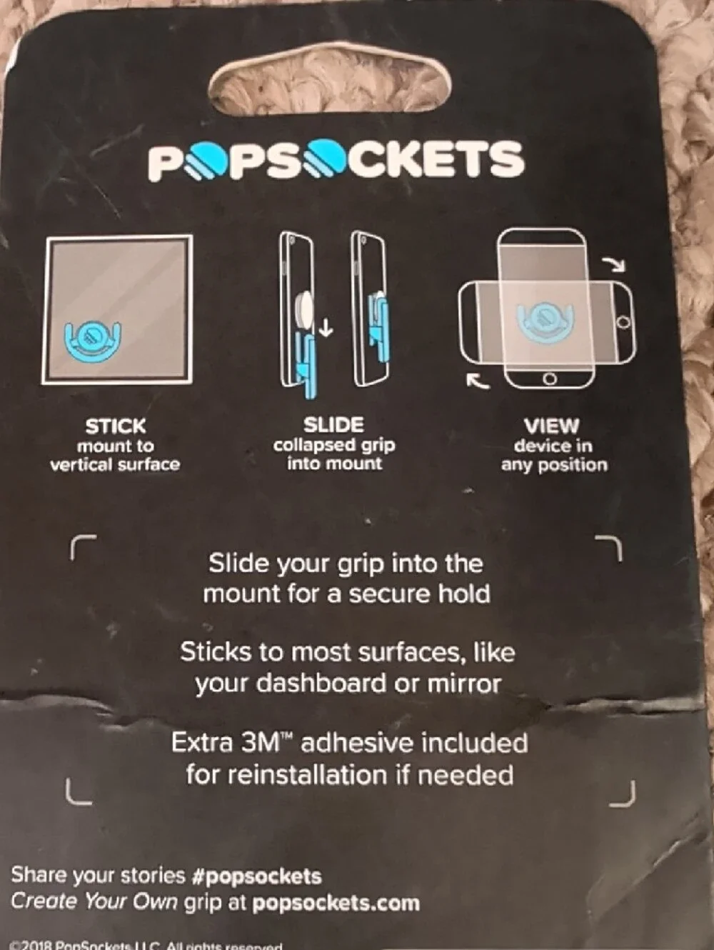 PopSockets Multi-Surface Mount - Black